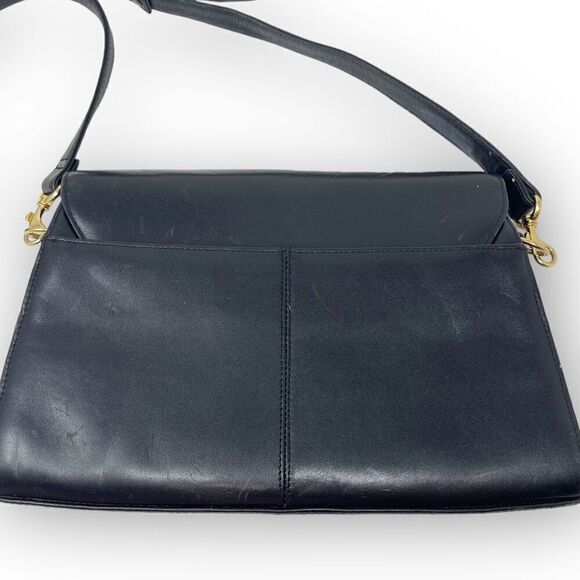 Vintage Etienne Aigner Handbag Purse Black Leather Shoulder Bag Classic - Picture 6 of 13